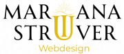 Logo von Mariana Strüver Webdesign. Das I des Vornamen hat eine Sonne als I-Punkt und das Ü Meereswellen als Ü-Punkte. Symbolisiert die entspannte und authentische Art von Mariana.