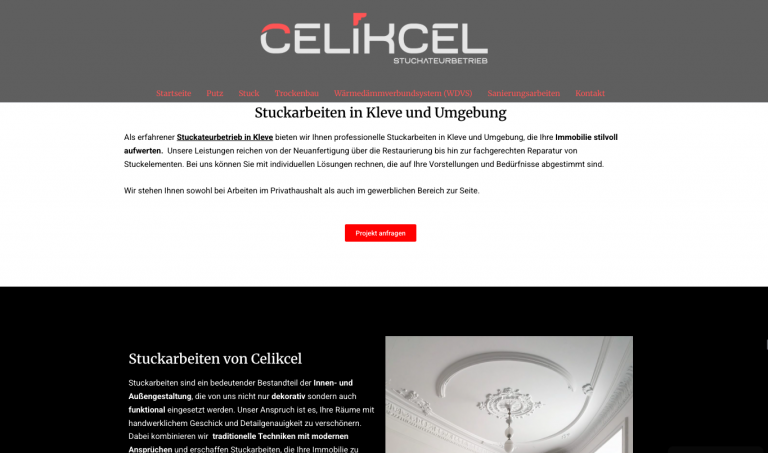 Website Celikcel Stuckateurbetrieb