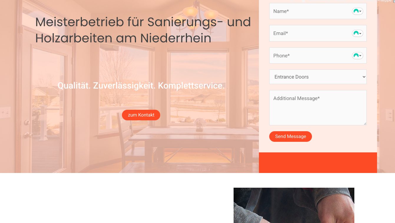 Screenshot der Website ebben-tischler.de, als Referenz-Bild für Mariana Strüver Webdesign erstellt wurde.