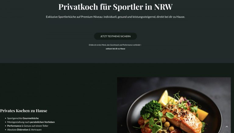 Screenshot der Website essencemeals.com, als Referenz-Bild für Mariana Strüver Webdesign.