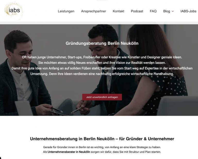 Screenshot Website IABS-Berlin