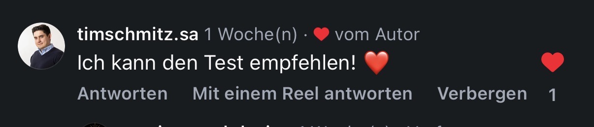 timschmitz.sa auf Instagram: Ich kann den Test empfehlen!